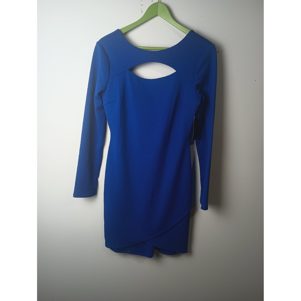 Bongo Juniors Blue Cut Out Long Sleeve Bodycon Dress S18856BON-HT-I Size M NWT